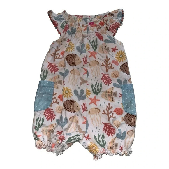Good Lad Baby Girls Ruffled Sleeve Romper One-Piece Cotton Outfits size 18m - Picture 1 of 4